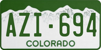 CO license plate AZI694