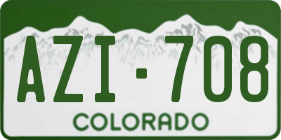 CO license plate AZI708