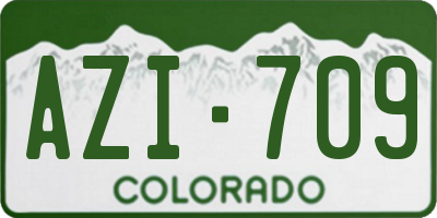 CO license plate AZI709