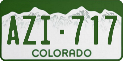 CO license plate AZI717