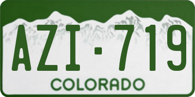 CO license plate AZI719