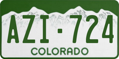 CO license plate AZI724