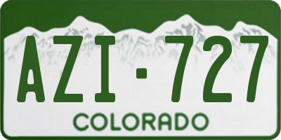 CO license plate AZI727