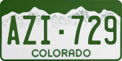 CO license plate AZI729