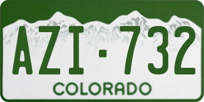CO license plate AZI732