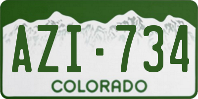 CO license plate AZI734