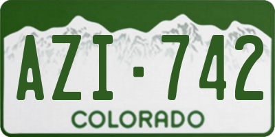 CO license plate AZI742