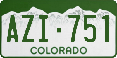 CO license plate AZI751