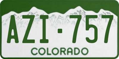 CO license plate AZI757