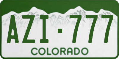 CO license plate AZI777