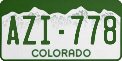 CO license plate AZI778