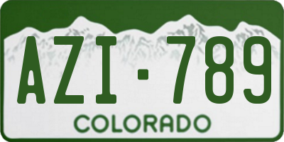 CO license plate AZI789