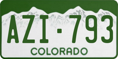 CO license plate AZI793