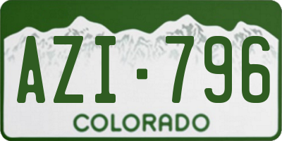 CO license plate AZI796