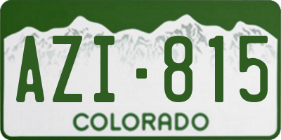 CO license plate AZI815