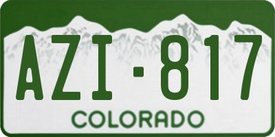 CO license plate AZI817