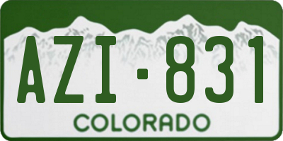 CO license plate AZI831