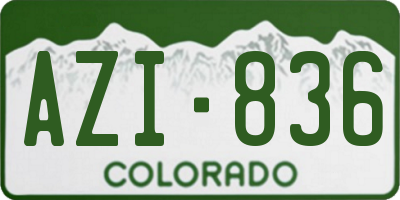 CO license plate AZI836
