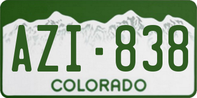CO license plate AZI838