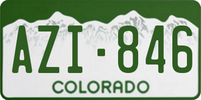 CO license plate AZI846