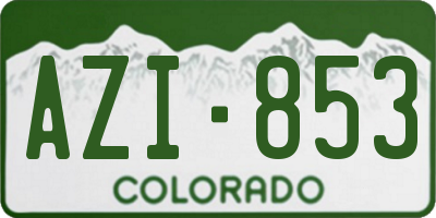 CO license plate AZI853