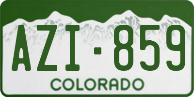 CO license plate AZI859
