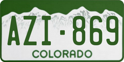 CO license plate AZI869