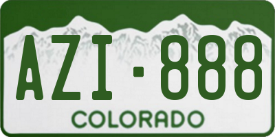 CO license plate AZI888