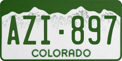 CO license plate AZI897