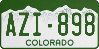 CO license plate AZI898