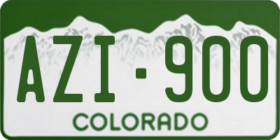 CO license plate AZI900