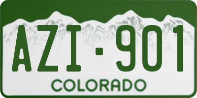 CO license plate AZI901