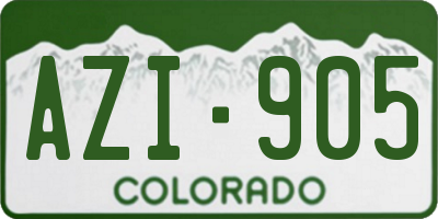 CO license plate AZI905
