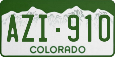 CO license plate AZI910