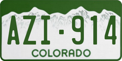 CO license plate AZI914