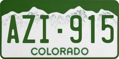 CO license plate AZI915