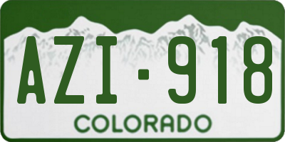 CO license plate AZI918