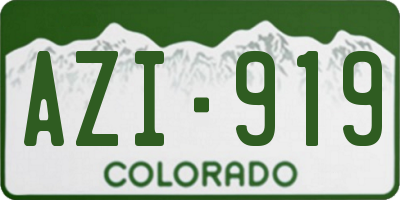 CO license plate AZI919