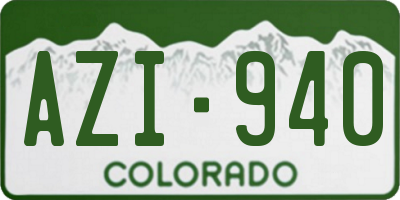 CO license plate AZI940