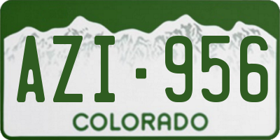 CO license plate AZI956