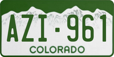 CO license plate AZI961