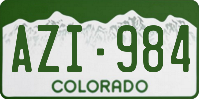 CO license plate AZI984