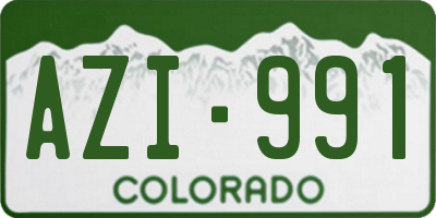 CO license plate AZI991