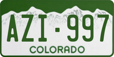 CO license plate AZI997