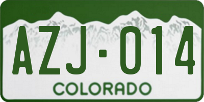 CO license plate AZJ014