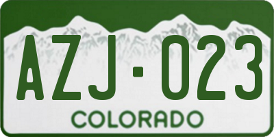 CO license plate AZJ023