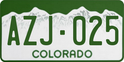 CO license plate AZJ025