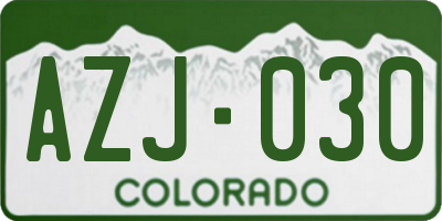 CO license plate AZJ030