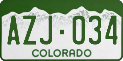 CO license plate AZJ034