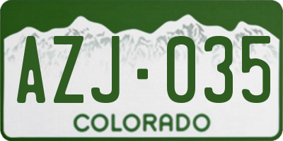 CO license plate AZJ035